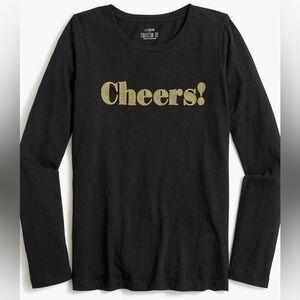 J. Crew Black Crewneck Collector Tee with Gold Print
